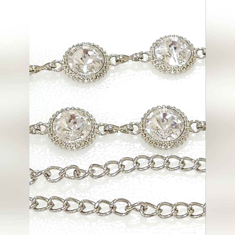 Round Clear Rhinestones Adjustable Belt - Picture 5 of 12